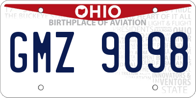 OH license plate GMZ9098