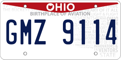 OH license plate GMZ9114