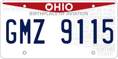 OH license plate GMZ9115