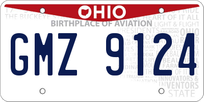 OH license plate GMZ9124