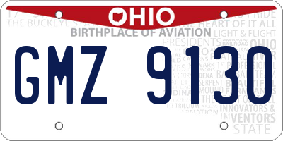 OH license plate GMZ9130