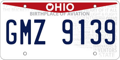 OH license plate GMZ9139