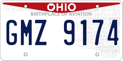 OH license plate GMZ9174