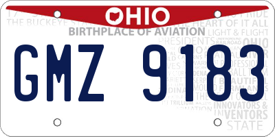 OH license plate GMZ9183