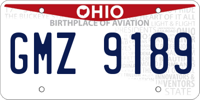 OH license plate GMZ9189