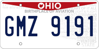 OH license plate GMZ9191