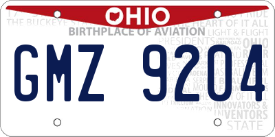 OH license plate GMZ9204