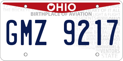 OH license plate GMZ9217
