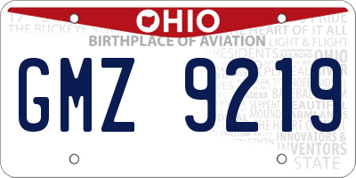 OH license plate GMZ9219