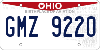 OH license plate GMZ9220