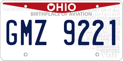 OH license plate GMZ9221