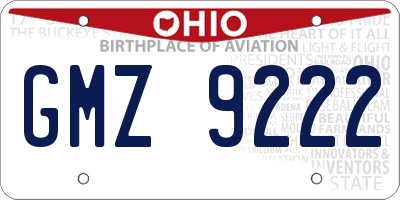 OH license plate GMZ9222