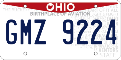 OH license plate GMZ9224