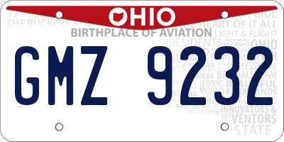OH license plate GMZ9232