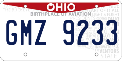 OH license plate GMZ9233