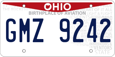 OH license plate GMZ9242