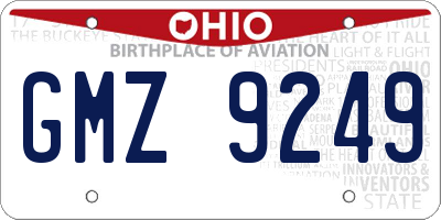 OH license plate GMZ9249
