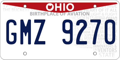 OH license plate GMZ9270
