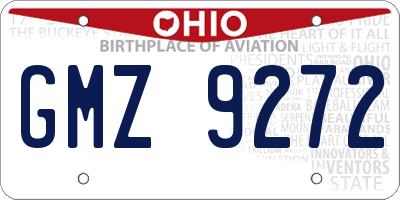 OH license plate GMZ9272