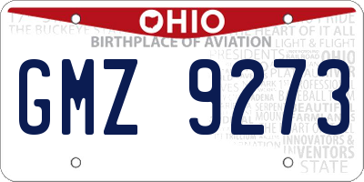 OH license plate GMZ9273