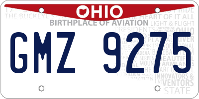 OH license plate GMZ9275