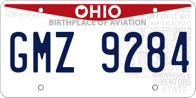 OH license plate GMZ9284