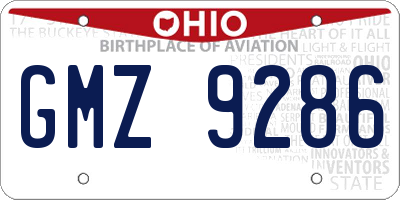 OH license plate GMZ9286