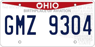 OH license plate GMZ9304