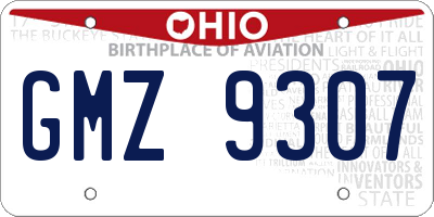 OH license plate GMZ9307