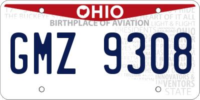 OH license plate GMZ9308