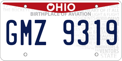 OH license plate GMZ9319