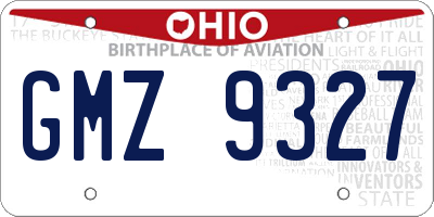 OH license plate GMZ9327