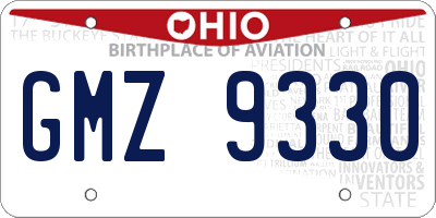 OH license plate GMZ9330
