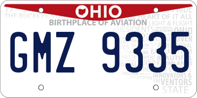 OH license plate GMZ9335