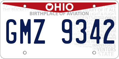 OH license plate GMZ9342