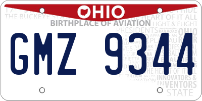 OH license plate GMZ9344