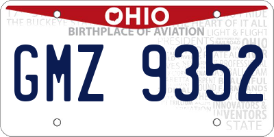 OH license plate GMZ9352
