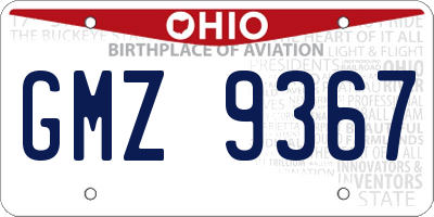 OH license plate GMZ9367
