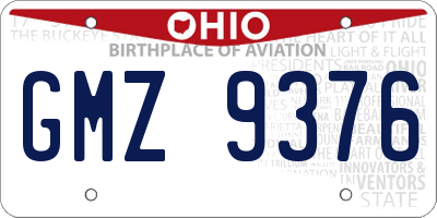 OH license plate GMZ9376