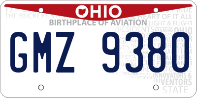 OH license plate GMZ9380
