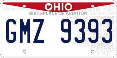 OH license plate GMZ9393