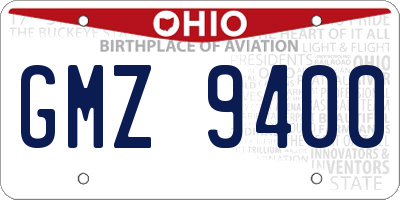 OH license plate GMZ9400