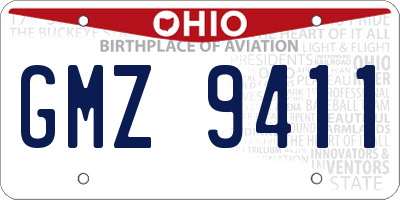 OH license plate GMZ9411