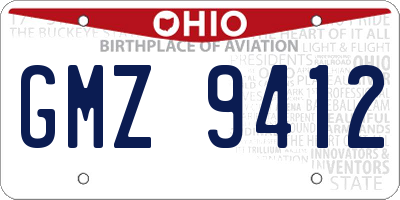 OH license plate GMZ9412
