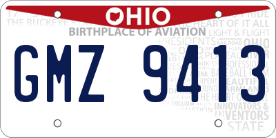 OH license plate GMZ9413