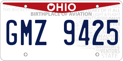 OH license plate GMZ9425