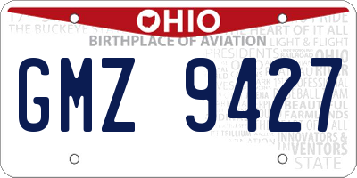 OH license plate GMZ9427