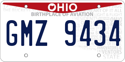 OH license plate GMZ9434