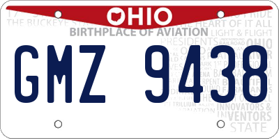OH license plate GMZ9438