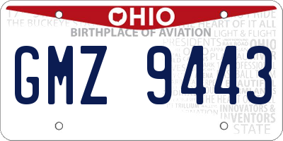 OH license plate GMZ9443